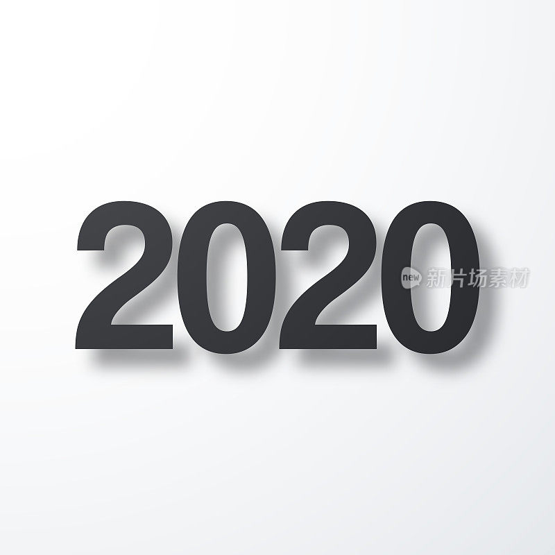 2020 - 2020年。白色背景上的阴影图标